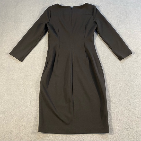 Calvin Klein Women’s Black 3/4 Sleeve Stretch Sheath Dress, back zipper, size 2 - Picture 3 of 11